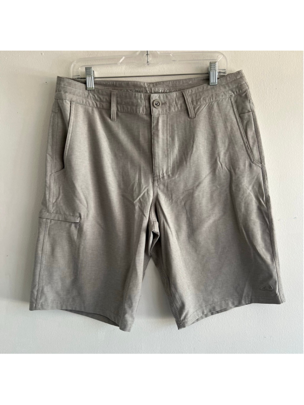 Men's O'Neill Crossover Gray Striped Hybrid Shorts Waist 32